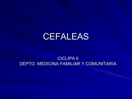 CEFALEAS - Dpto. de Medicina Familiar y Comunitaria