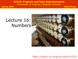 Numbers - University of Virginia