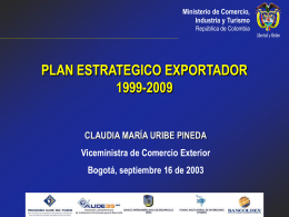 Plan Sectorial de Turismo 2002-2006 Turismo: Factor para