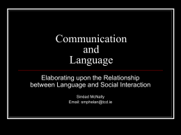 Language & Communication - Trinity College, Dublin