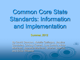 Common Core State Standards: Information and …