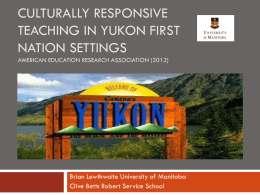 Culturally Responsive Teaching in Yukon First Nations …