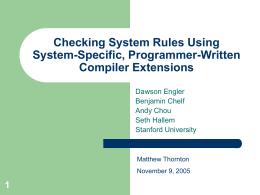 Checking System Rules Using System