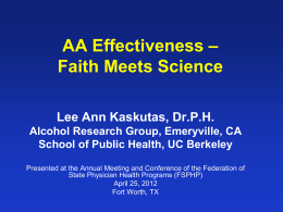 Assessing Alcoholics Anonymous Participation: What …