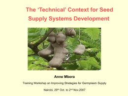 The ‘Technical’ Context for supply systems development