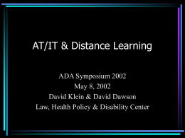 AT/IT & Distance Learning