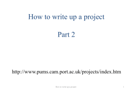 How to write up a project - University of Portsmouth