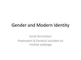 Gender and Modern Identity
