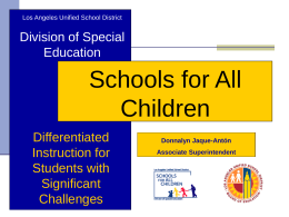 Differentiated Instruction For Students with Significant