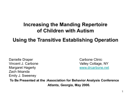 Increasing the Manding Repertoire of Children with Autism