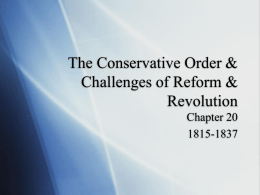 The Conservative Order & Challenges of Revolution
