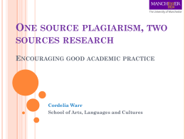 One source plagiarism, two sources research Encouraging