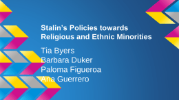 Stalin’s Policies towards Religious and Ethnic Minorities
