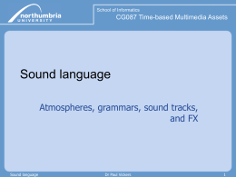 Sound language - Computing at Northumbria