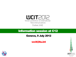 WCIT-12 Information Session at Council 2012