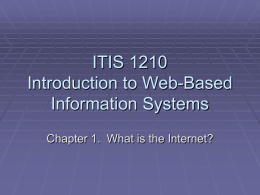 ITIS 1210 Introduction to Web