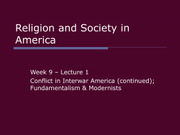 Religion and Society in America