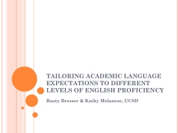 Tailoring Academic Language Expectations to Different