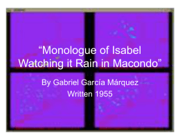 Monologue of Isabel Watching it Rain in Macondo”