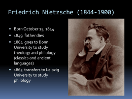 Friedrich Nietzsche (1844-1900)