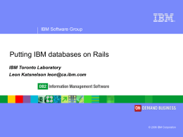 Putting IBM databases on Rails