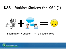 KS3 – Making Choices for KS4