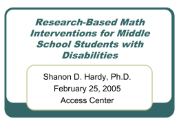 Math Strategies for Students with Disabilities