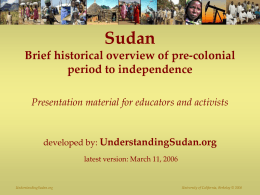 Post-Independence History of Sudan