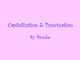 Capitalization & Punctuation