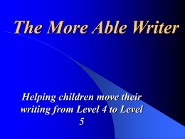 The More Able Writer