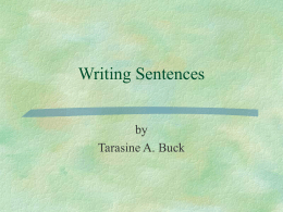 Writing Sentences - BYU English Language Center