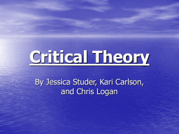 Critical Theory - Department of Sociology
