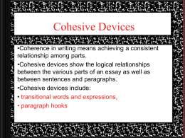 Cohesive Devices - IPFW.edu