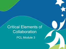 Critical Elements of Collaboration