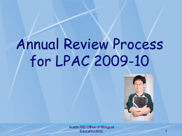 The Language Proficiency Assessment Committee Process …