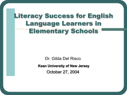 Literacy Success for English Language Learners