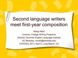 Second language writers meet first