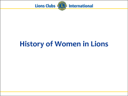 History of Women in Lions - Lions Clubs International