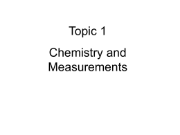 Chemistry and Measurement