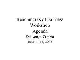 Benchmarks of Fairness: A policy tool for developing …