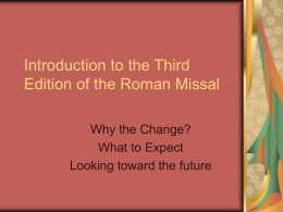 The Third Edition of the Roman Missal