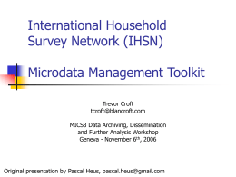 Data Archiving International Household Survey Network