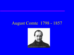 August Comte 1798 - 1857 - Rogers State University