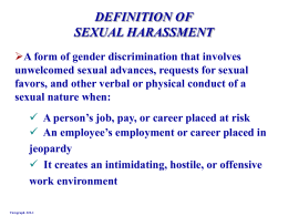 DEFINITION OF SEXUAL HARASSMENT Viewgraph # 22 -1
