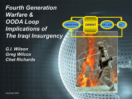 Fourth Generation Warfare & OODA Loop Implications …