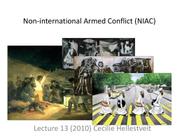 Non-international Armed Conflicts (NIACs) and Combatants