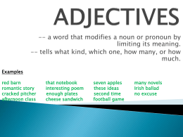 ADJECTIVES - Public Schools of Robeson County / Overview