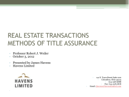 REAL ESTATE TRANSACTIONS METHODS OF TITLE …