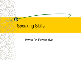 Speaking Skills - Nova Scotia Department of Education