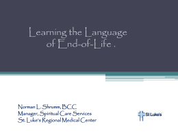 Learning the Language of End-of-Life